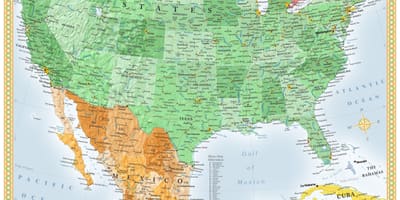 Eua e México mapa