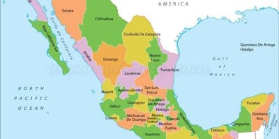 Mapa do México estados