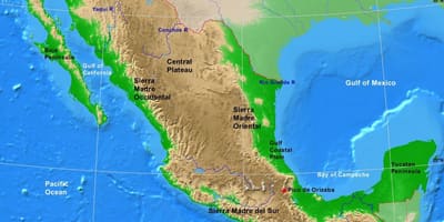Mapa do México formações