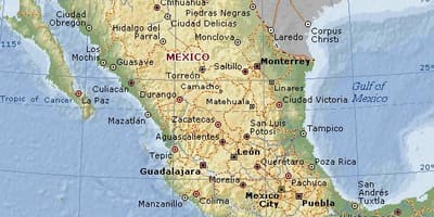 Geografia do México mapa