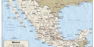 Mapa de estradas do México
