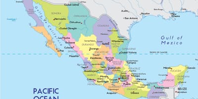 Cidades do México mapa