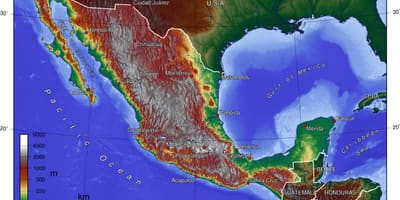 Mapa de elevação do México