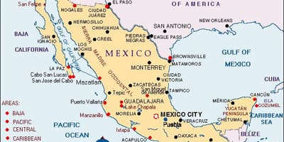 México mapa de férias