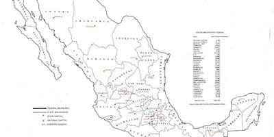 Rotulado mapa do México