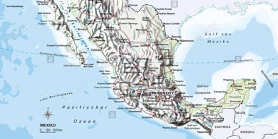 Mapa do México, oceano