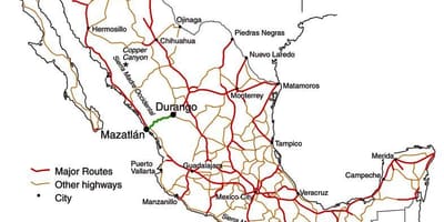 Mexicano de portagens mapa