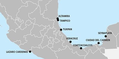 Mapa do México portas