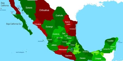Mapa do México segurança