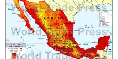 Mapa do México temperatura