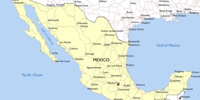 Mapa do México eartquake