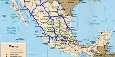 Mapa do México transportes