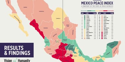 A violência no México mapa