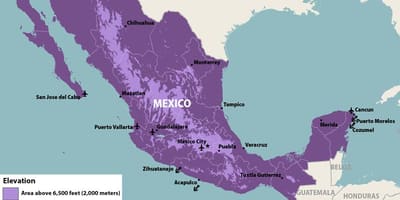 Mapa do México zika