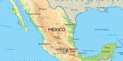Mapa do México e américa