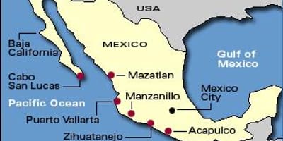 Mapa da riviera mexicana