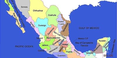 México mapa dos estados