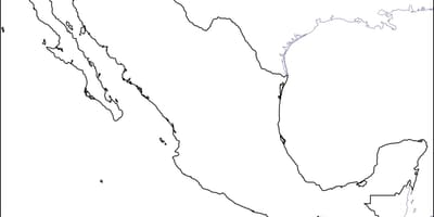 Mapa de contorno do México