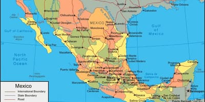 México ocidental mapa