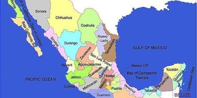 Sul do México mapa