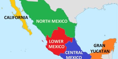 Os estados do México mapa