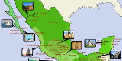 Mapa turístico do México