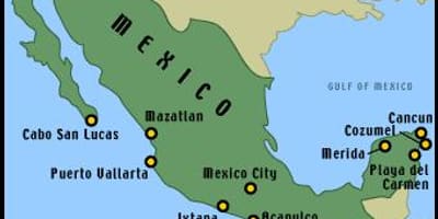 Mapa do mexicano resorts