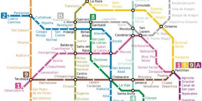 Mapa de metrô no México