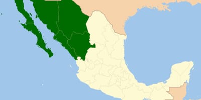 Mapa do nordeste do México