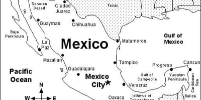 Printable México mapa