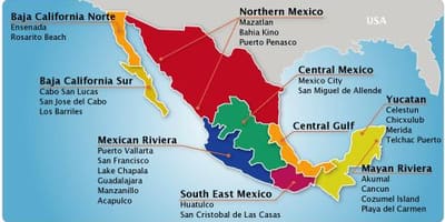 Mapa da riviera mexicana