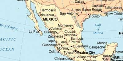 Mapa do sul do México